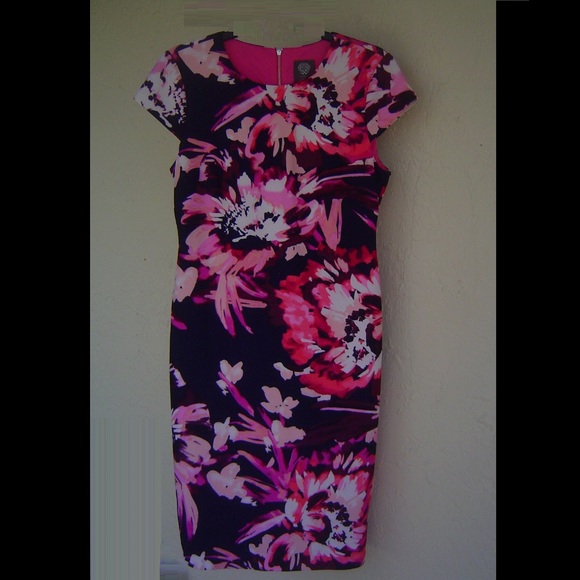 VINCE CAMUTO 10 MULTI - COLOR FLORAL SHEATH DRESS women's new - Picture 1 of 4
